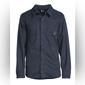 NWT! SPYDER Men's Avalon Logo Shacket Frontier Heather SPFGD223-275 Size S